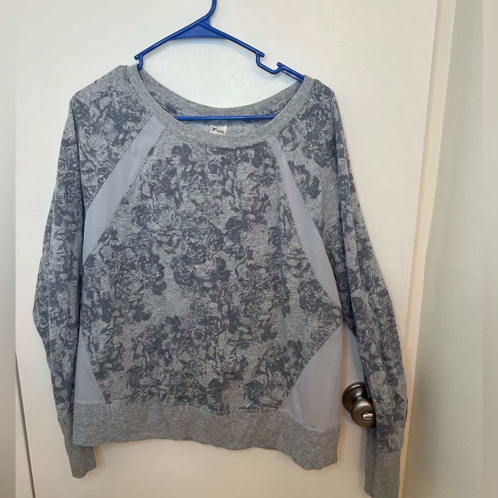 Old Navy Active XL Fleece Sweatshirt - Printed floral with mesh insets